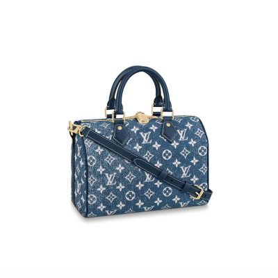 Replica Louis Vuitton Monogram Jacquard Denim Speedy Bandouliere 25 M59609