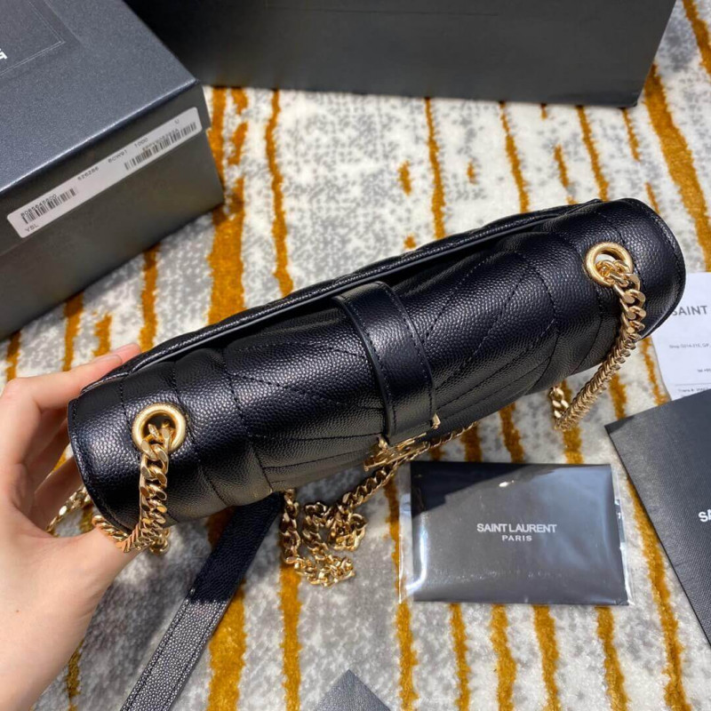 Replica Saint Laurent Grain Leather Envelope Small Bag 526286 Black - Image 8