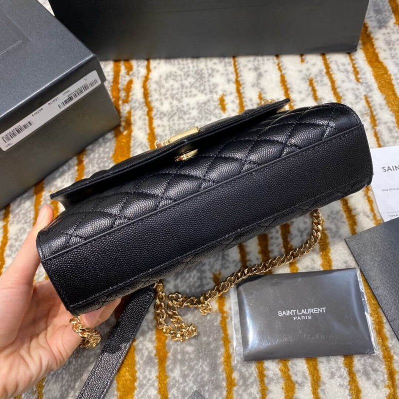 Replica Saint Laurent Grain Leather Envelope Small Bag 526286 Black - Image 9