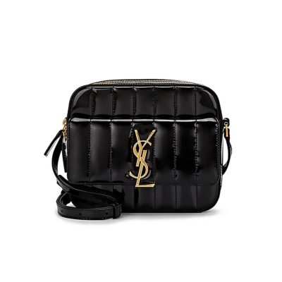 Replica Saint Laurent Monogram Vicky Patent Leather Camera Bag 555052