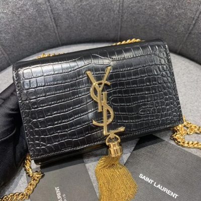 Replica Saint Laurent Small Kate Tassel Chain Bag In Crocodile Leather 354120