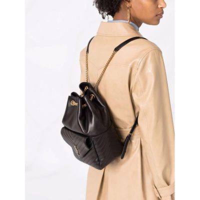 Replica Ysl Saint Laurent Joe Backpack 672609 In Black Lambskin