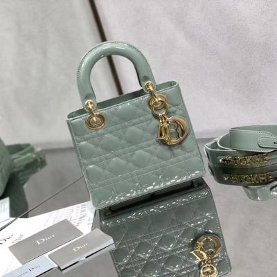 Replica Small Lady Dior My Abcdior Bag Ethereal Green Cannage Lambskin M0538Onge_M73H