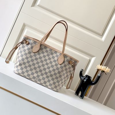 Replica Louis Vuitton Damier Azur Neverfull Pink Pm/Mm/Gm M41603