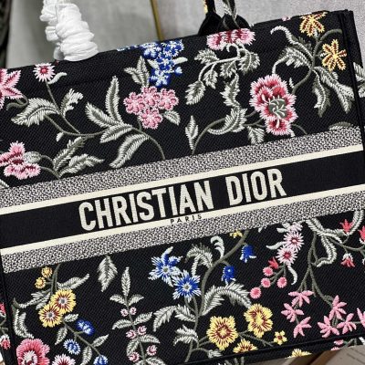 Alternative view of Replica Dior Book Tote Large Black Multicolor Dior Petites Fleurs Embroidery M1286Zeau_M911