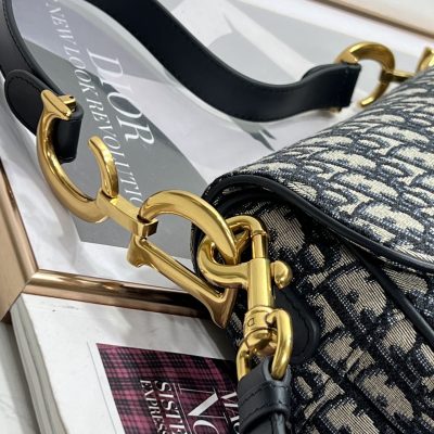 Alternative view of Replica Dior Saddle Bag Blue Dior Oblique Embroidery M0446Criw M928