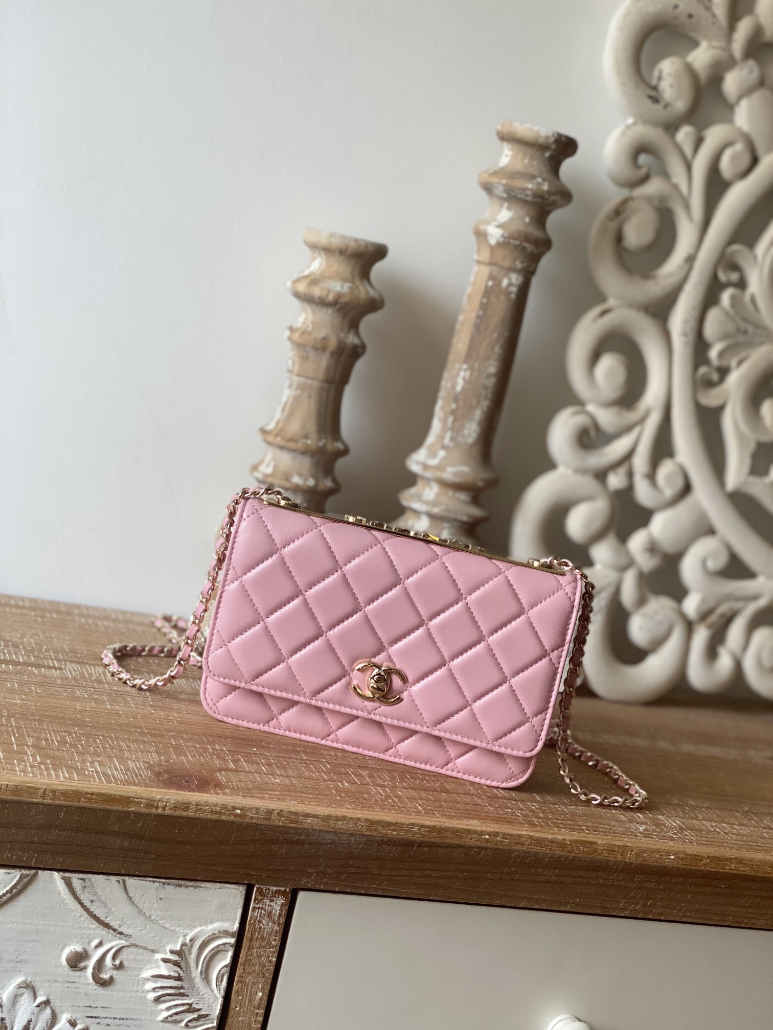 Replica Chanel Wallet On Chain Pink Ap1450