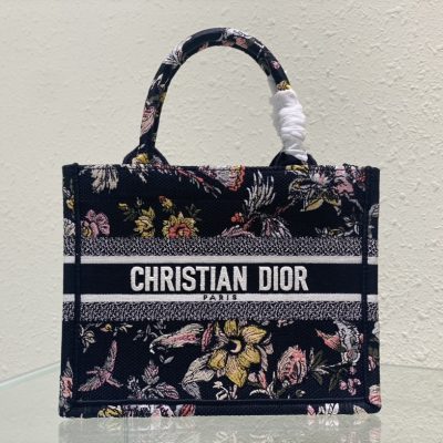 Replica Dior Book Tote Small Black Multicolor Dior Jardin Botanique Embroidery M1265Zrzb
