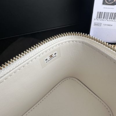 Alternative view of Replica Chanel Clutch With Chain Grained Calfskin Gold-Tone Metal White Ap3203