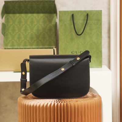 Alternative view of Replica Gucci Horsebit 1955 Shoulder Bag 602204 Black Leather