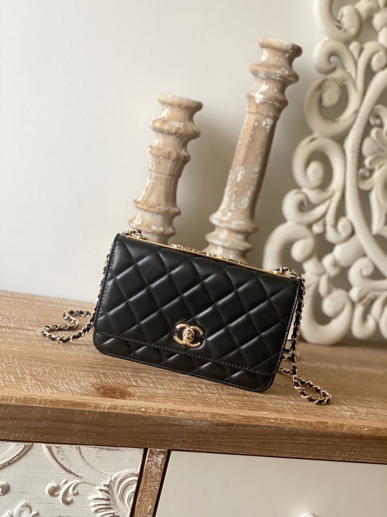 Replica Chanel Wallet On Chain Black Ap1450
