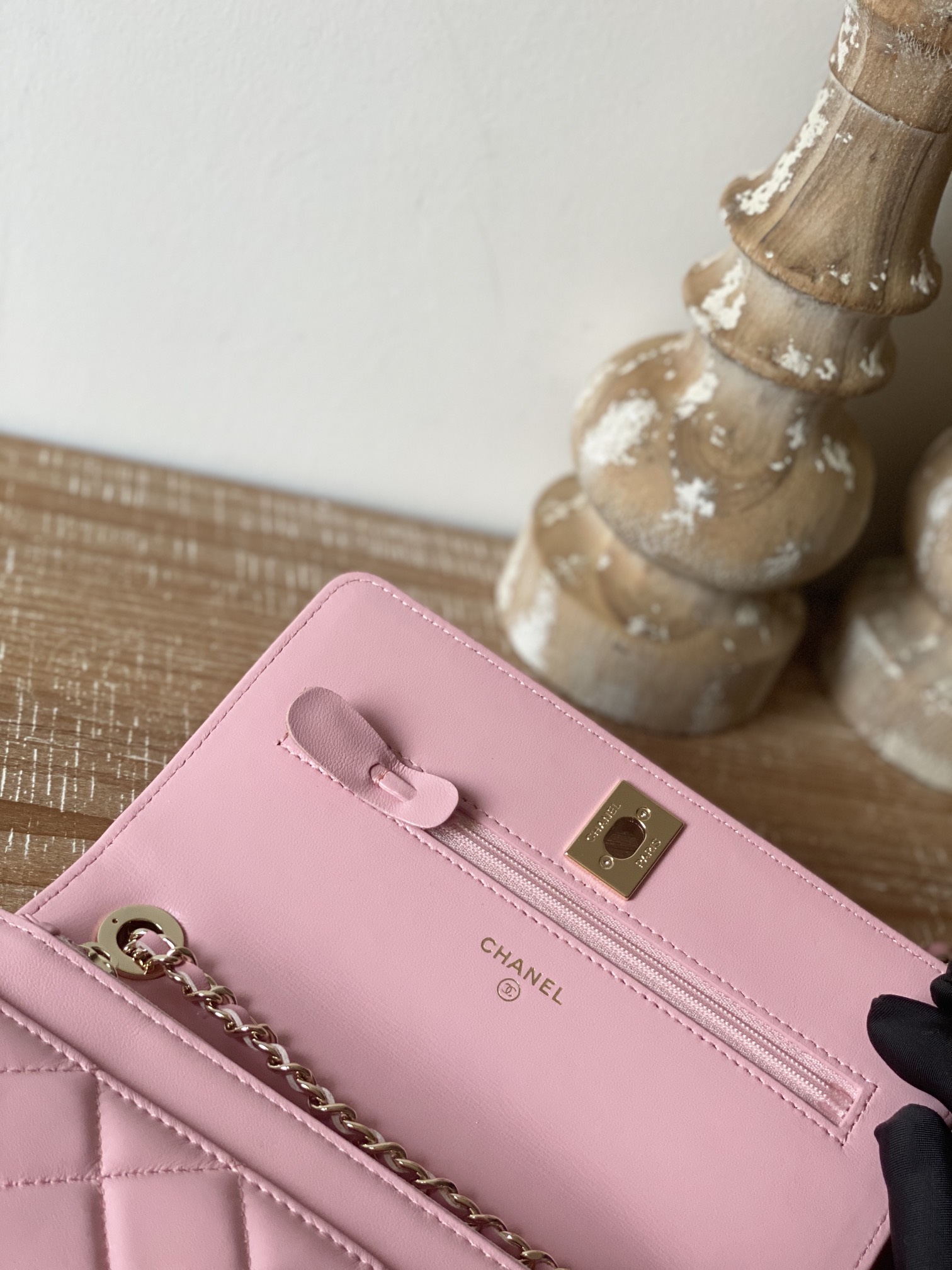 Replica Chanel Wallet On Chain Pink Ap1450 - Image 3