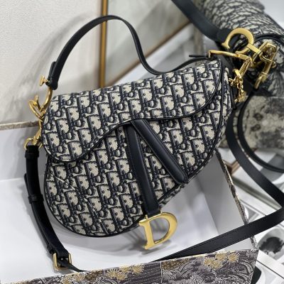 Replica Dior Saddle Bag Blue Dior Oblique Embroidery M0446Criw M928