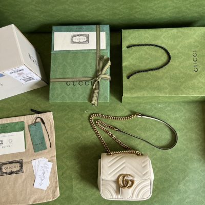 Alternative view of Replica Gucci Marmont Gg White 739682