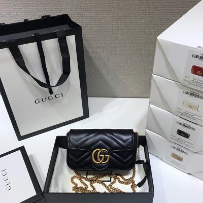 Alternative view of Replica Gucci Gg Marmont Matelasse Super Mini Bag Black 476433