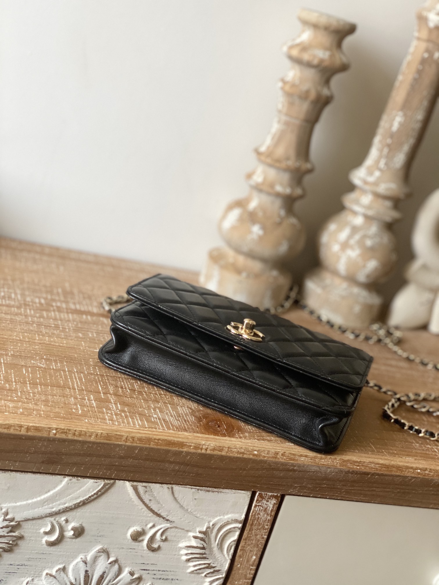 Replica Chanel Wallet On Chain Black Ap1450 - Image 7