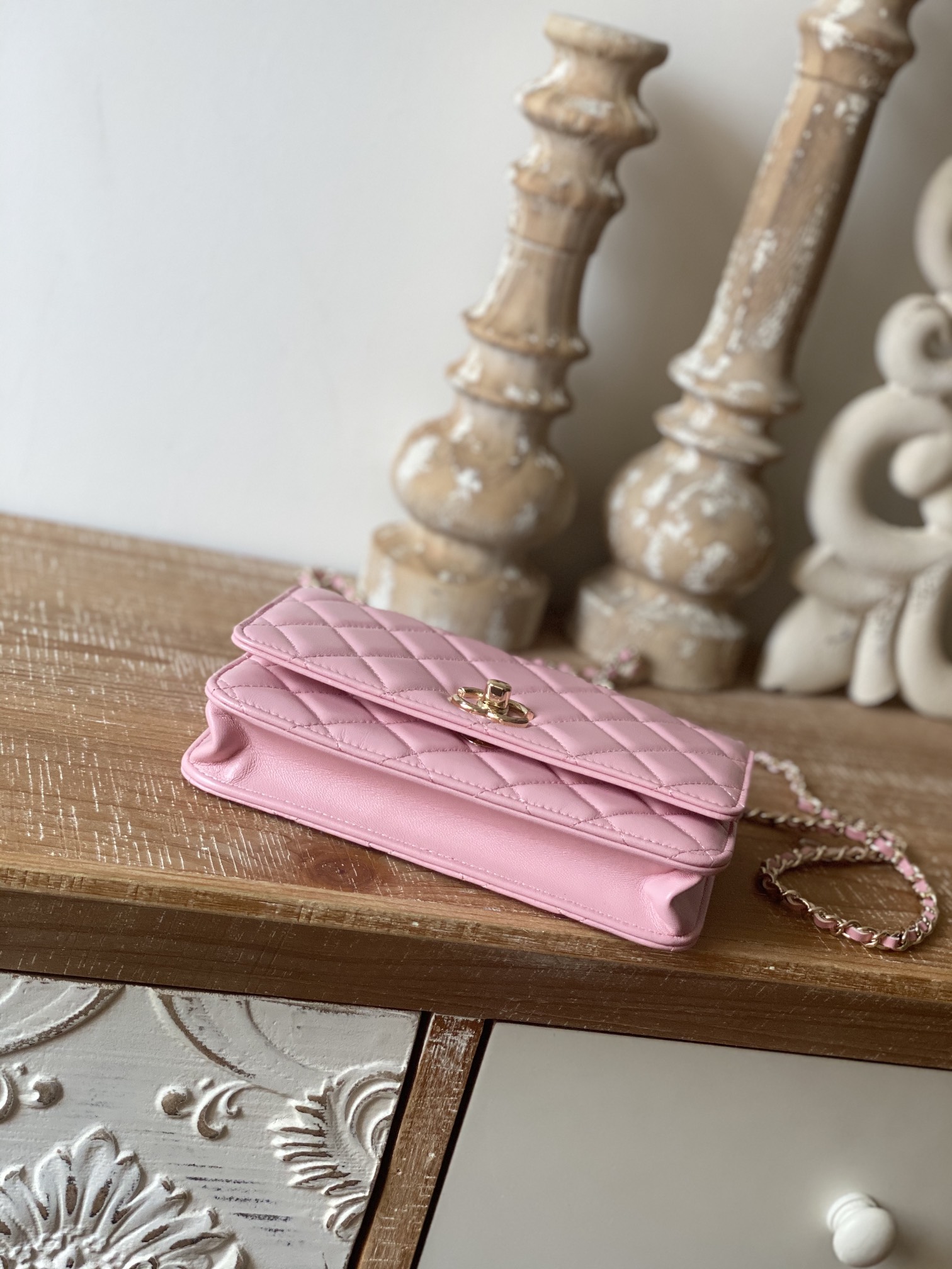 Replica Chanel Wallet On Chain Pink Ap1450 - Image 4