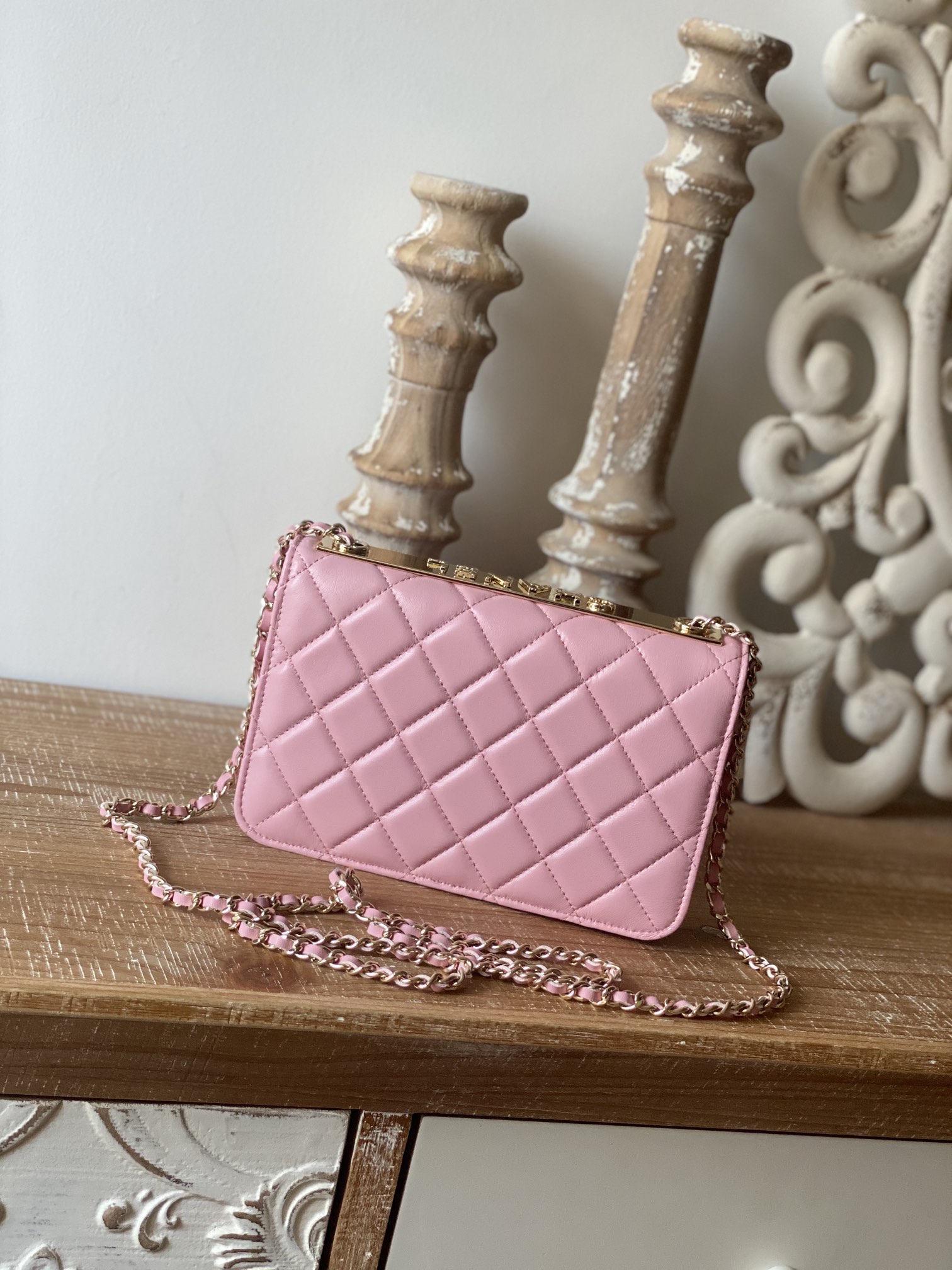 Replica Chanel Wallet On Chain Pink Ap1450 - Image 5