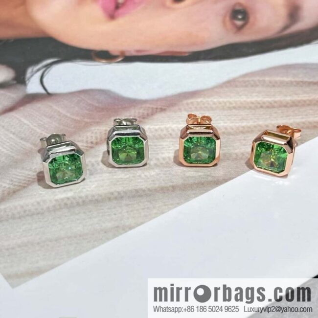 ❗️New ❗️ New ☑️ TIFFANY & Co. Tiffany square green diamond stud earrings