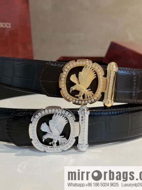 IMG_35530-800x800nedxjv1qxhx74033_20250630162720.jpg STEFANO RICCI STEFANO RICCI STEFANO RICCI Classic New Stainless Steel Eagle Head with Diamond Buckle 3.8cm Men\'s Belt