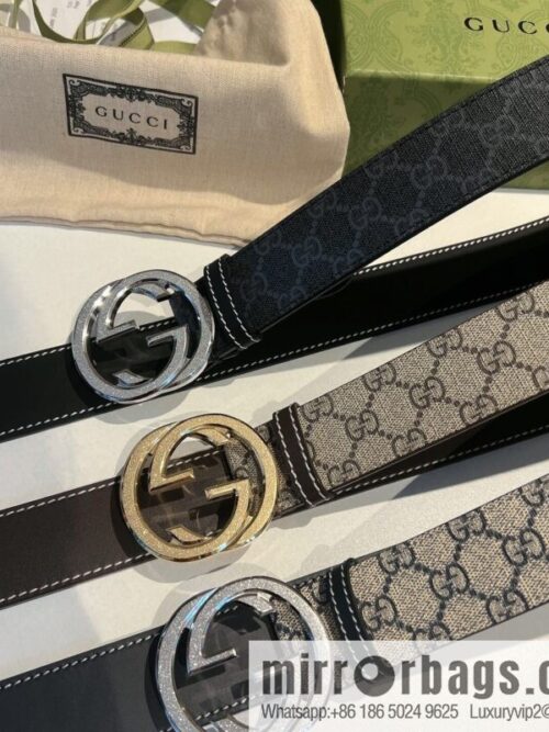 IMG_4628-800x800y5miq2iw3xd73912_20250630162342.jpg GUCCI Gucci, Men\'s PVC with Leather Double G Stainless Steel Rolling Sand Metal Buckle 38mm Belt