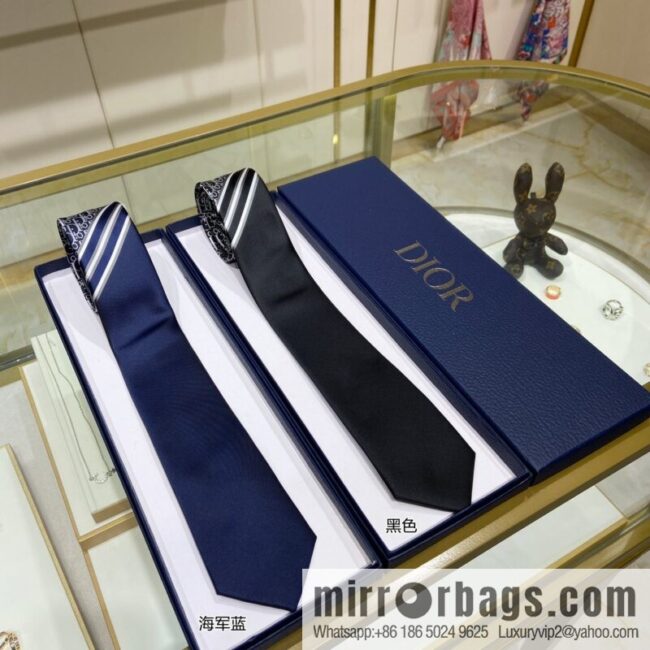 Dior 100% Top Handmade Custom Do Letter Striped Tie