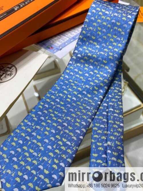 a1653746767557_3078-800x800oieggf50itu75178_20250630172133.jpg Hermes 100% Premium Twill Silk Umbrella Print Tie