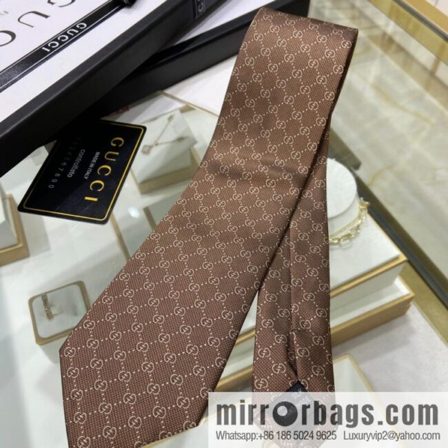 GUCCI Gucci 100% Top Jacquard Silk GG Logo Printed Tie 597126