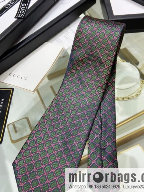 a1655906622647_2533-800x800ix43pdutq4o74855_20250630170227.jpg GUCCI Gucci 100% Top Jacquard Silk GG Rhombus Pattern Tie 571800