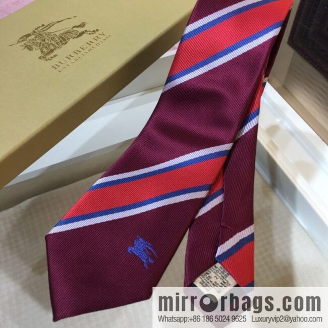 Burberry 100% Top Jacquard Silk Striped Tie