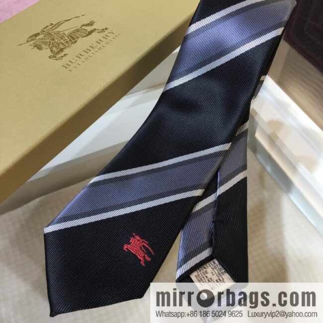 Burberry 100% Top Jacquard Silk Striped Tie