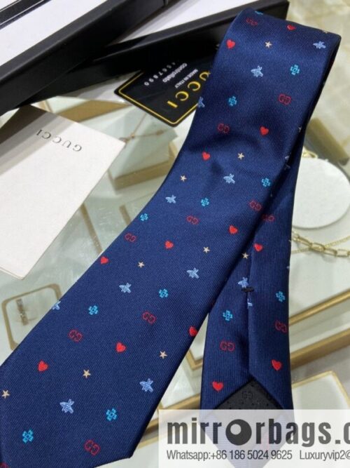 a1664113587028_2318-800x8002uc5dg0dwn466176_20250630121327.jpg GUCCI Gucci 100% Top Jacquard Silk GG Bee and Heart Tie