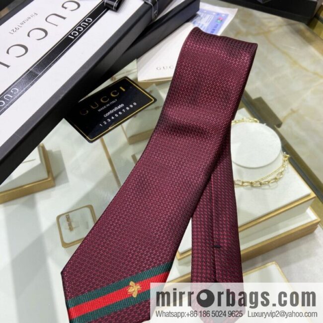 GUCCI Gucci 100% Top Jacquard Silk Bee Weaving Trim Tie 456510