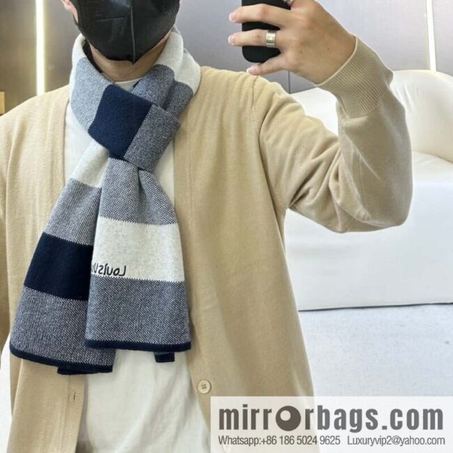 LV Knitted Striped, Unisex Scarf