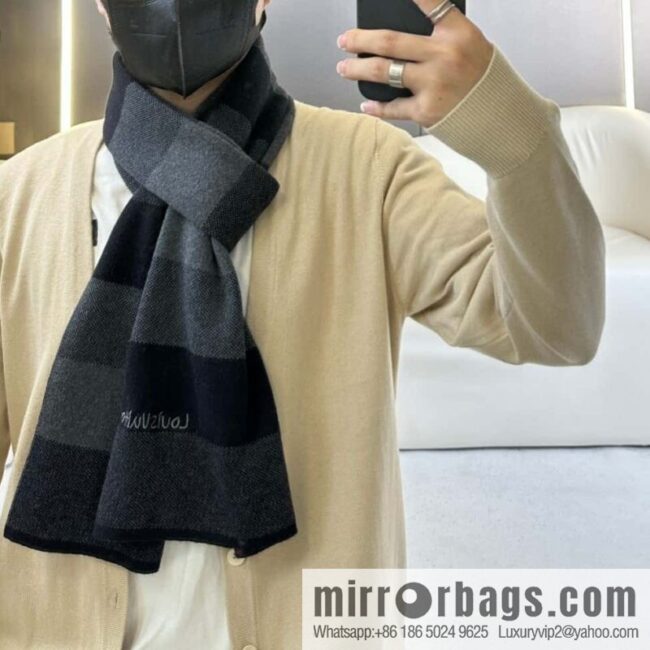 LV Knitted Striped, Unisex Scarf