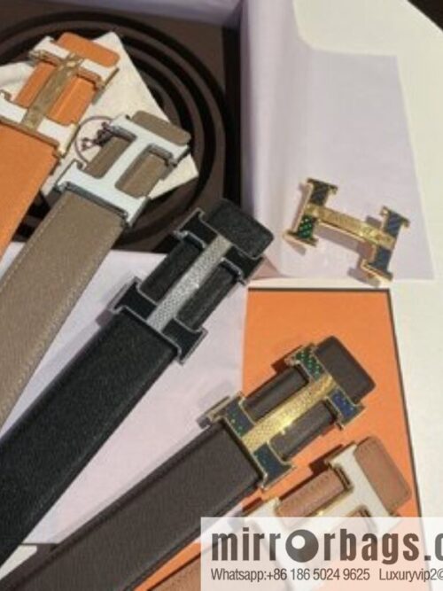 i1641776362_5190_0-800x800mz1ftvrotrn73142_20250630155949.jpg Hermes, stainless steel fiber sheet material cowhide palm texture belt men 3.8cm