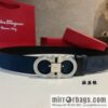 Ferragamo Ferragamo, imported suede and lychee double-sided adjustable belt 3.5cm