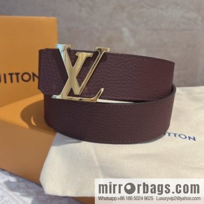 LOUIS VUITTON Louis Vuitton counter hanging buckle double-sided lychee lychee black/khaki double-sided men\'s belt