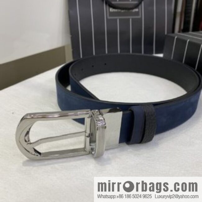 Ermengildo. Zein Zegna men\'s business leisure rotating pin buckle imported suede with cowhide belt 3.5cm