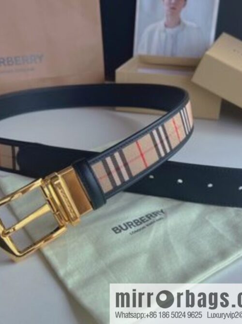 i1650633624_9371_1-800x800b3euxdtvh2173044_20250630155633.jpg BURBERRY Burberry Italian Men\'s Brown Checkered Boutique Pure Copper Needle Metal Buckle Men\'s 3.5 Belt