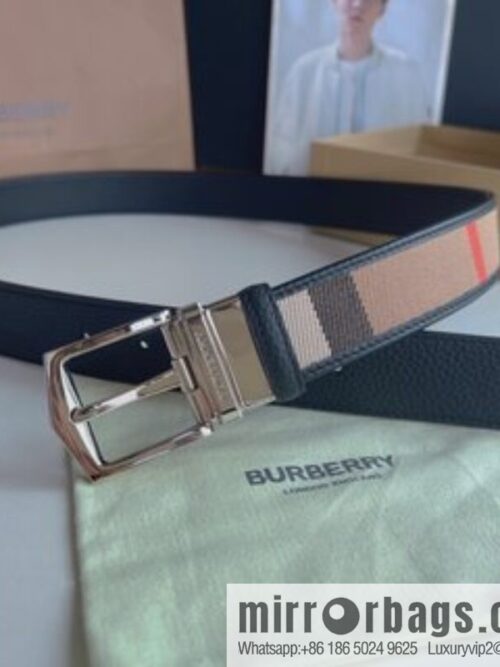 i1650633658_3913_1-800x8004ifvceyu2iv73024_20250630155553.jpg BURBERRY Burberry Italian Men\'s Brown Checkered Boutique Pure Copper Needle Metal Buckle Men\'s 3.5 Belt