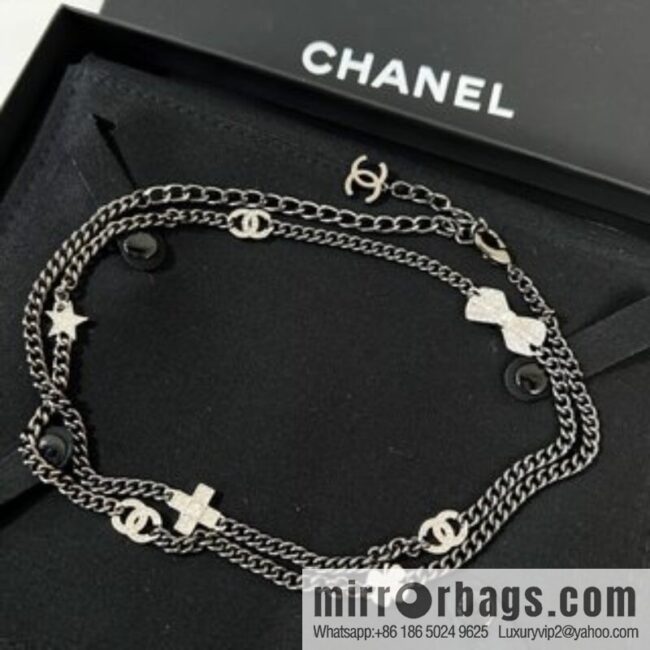 New ☑️ Chanel choker gun black belt belt chain