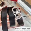 Salvatore Ferragamo Exquisite Counter Version Double Circle Horseshoe Metal Buckle 3.5cm Men\'s Belt