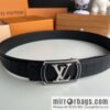 LV/Louis Vuitton, metal buckle solid steel resin craft inlaid men\'s 4.0 belt