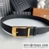 Zegna, black imported cowhide material belt men 3.5cm