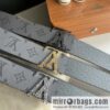 LV/Louis Vuitton Monogram Canvas and Taiga Leather Initiales Double Sided Belt