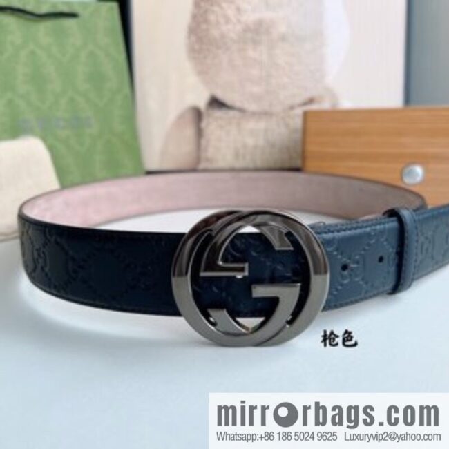 Gucci Gucci, Double G Buckle Thickness Pair Mould Opening Men\'s Business Casual Belt