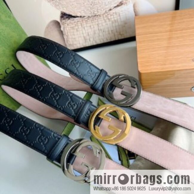 Gucci Gucci, Double G Buckle Thickness Pair Mould Opening Men\'s Business Casual Belt