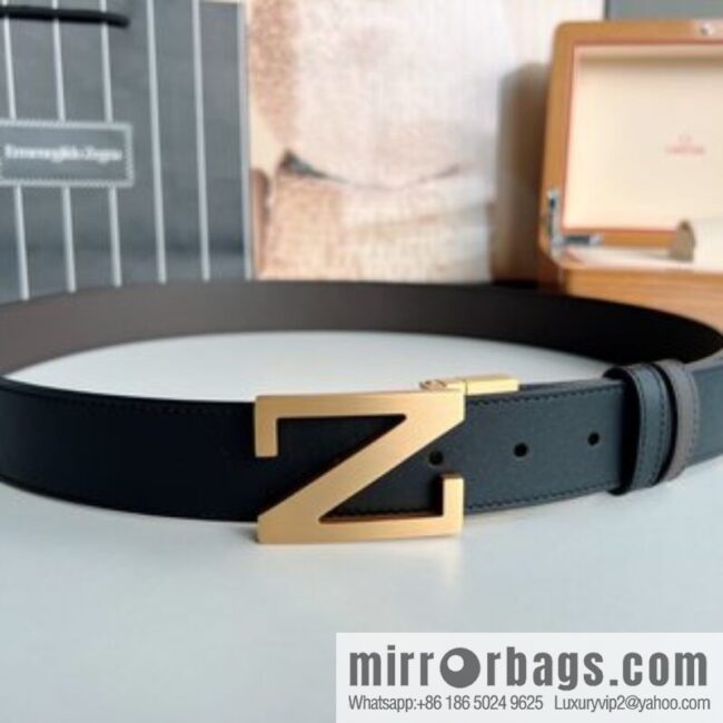 Zegna ZEGNA Classic Designer Men\'s Leather Belt 3.5cm