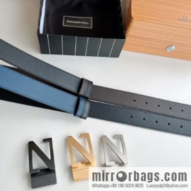 Zegna ZEGNA Classic Designer Men\'s Leather Belt 3.5cm